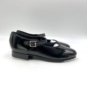 Capezio Womens Size 6 6M 3800 Mary Jane Black Patent Buckled‎ Dance Tap Shoes